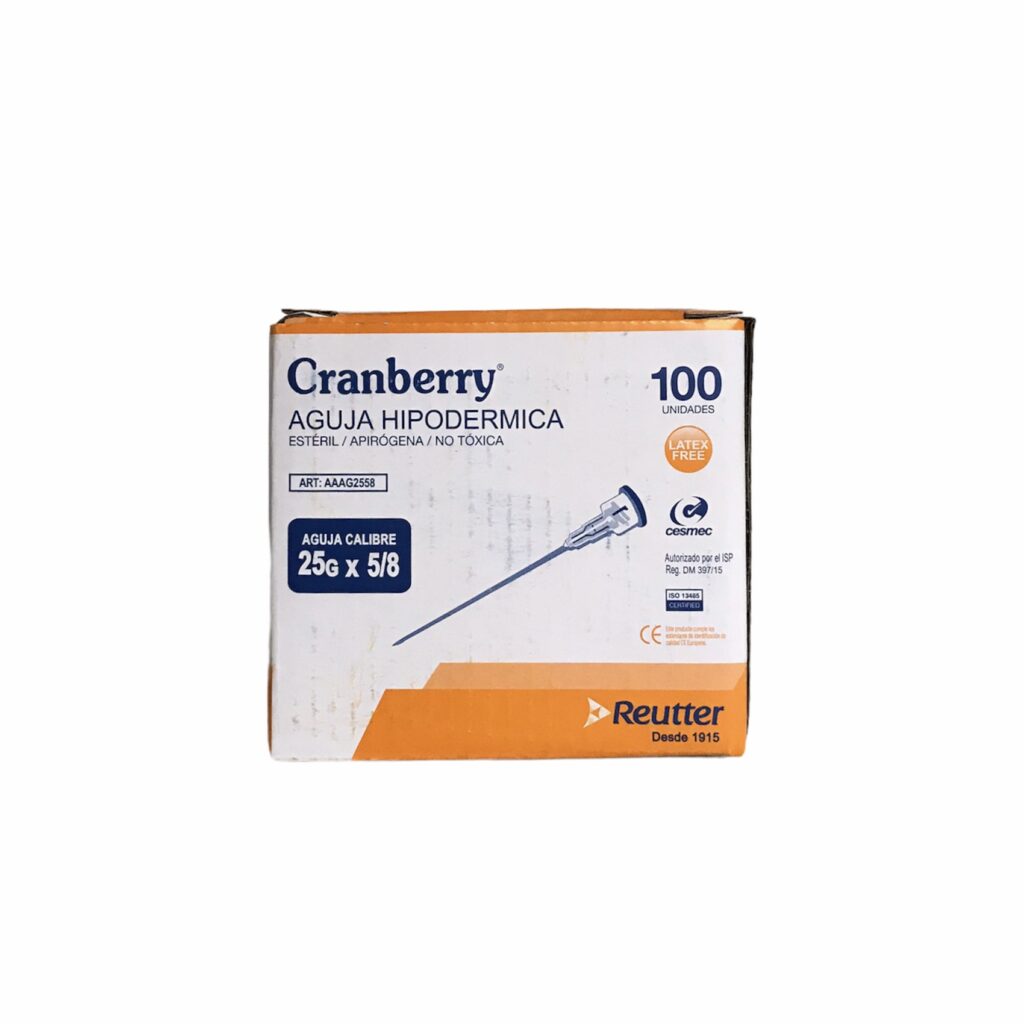 Agujas Hipodérmicas 25Gx 5/8 cja x 100