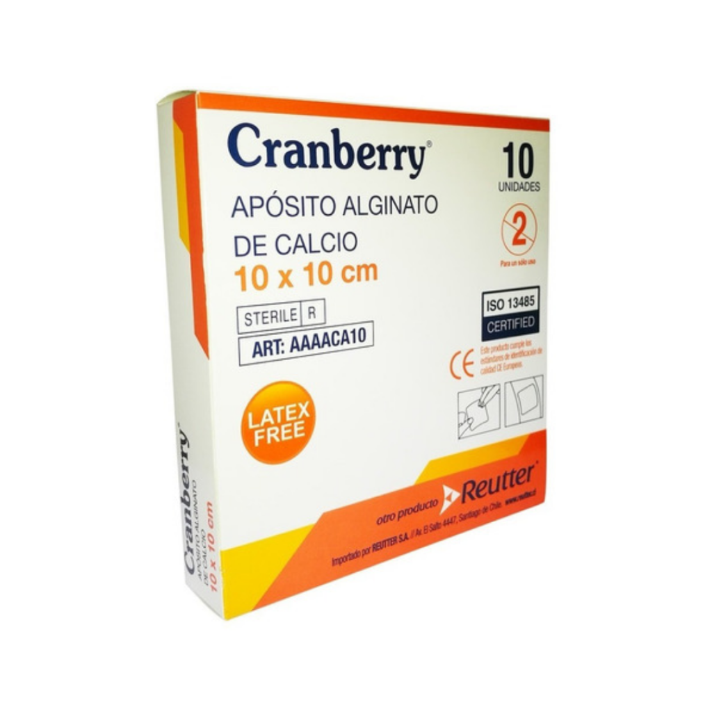 Apósito alginato de calcio 10cm × 10cm cja x 10