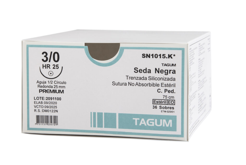 SUTURA NYLON NEGRO 3/0 cja x 36 sobres