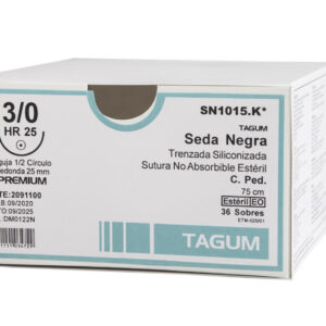 SUTURA NYLON NEGRO 3/0 cja x 36 sobres