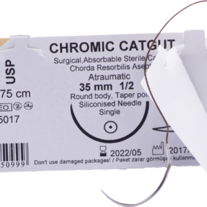 Catgut crómico de 0 agujas